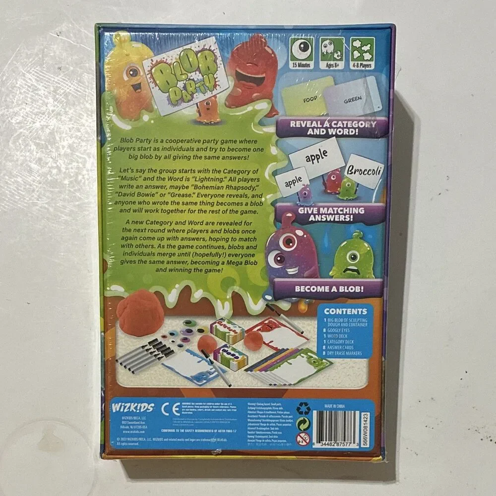 Blob Party WizKids Cooperative Party Game Pam Walls 4-8 Players New Sealed
